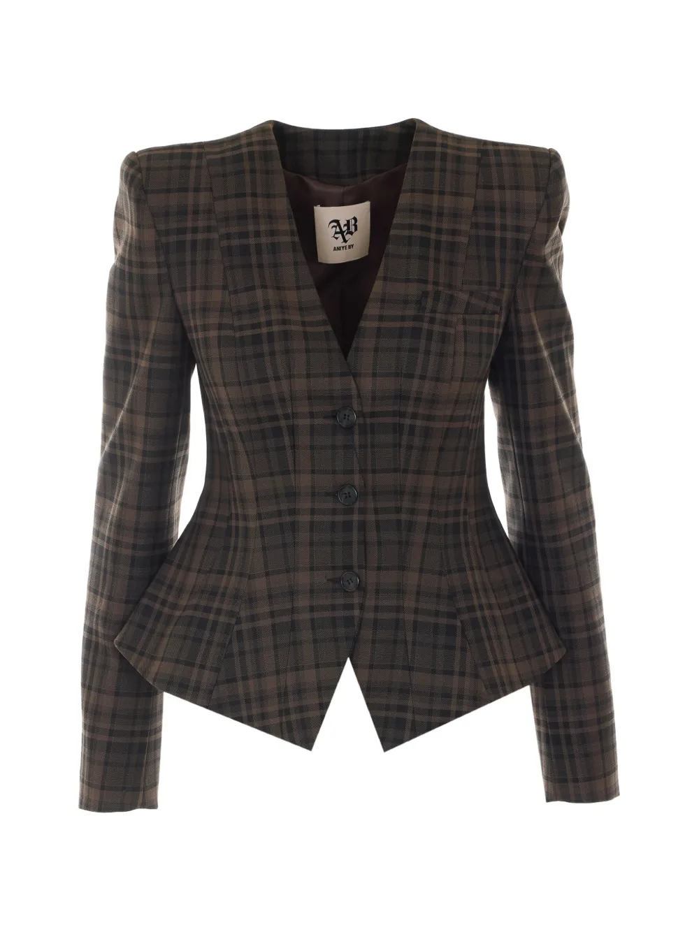 Aniye By Mini Noa check-pattern blazer - Braun