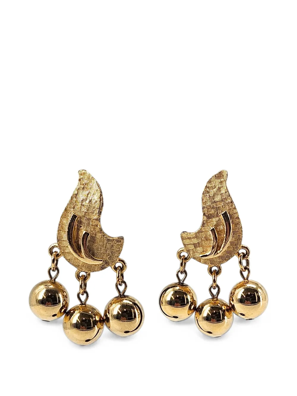 Madison textured sphere-drop earrings - Oro