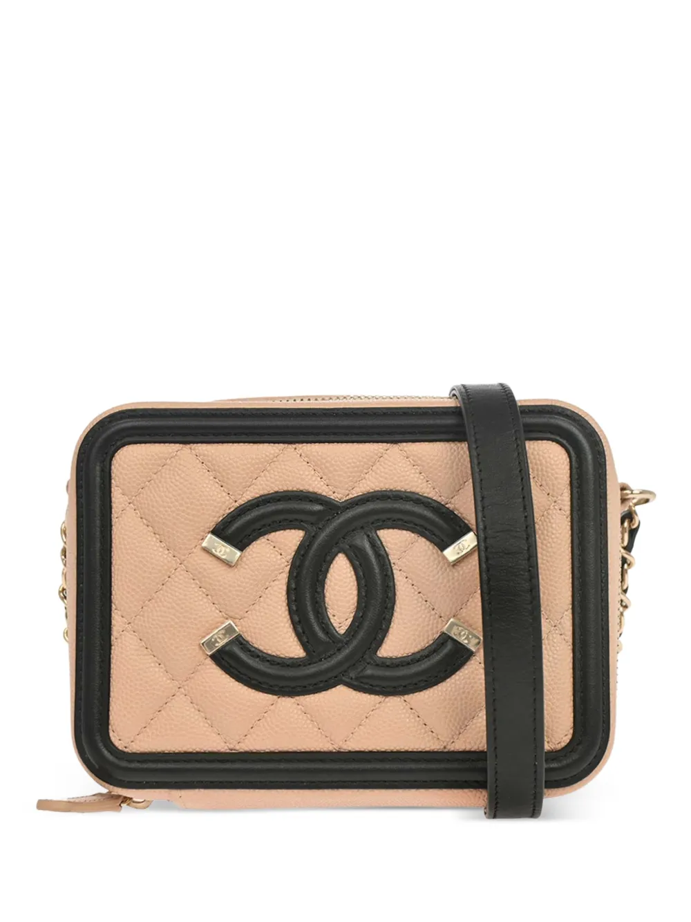 CHANEL Pre-Owned 2019 Filigree Vanity crossbody bag - Toni neutri