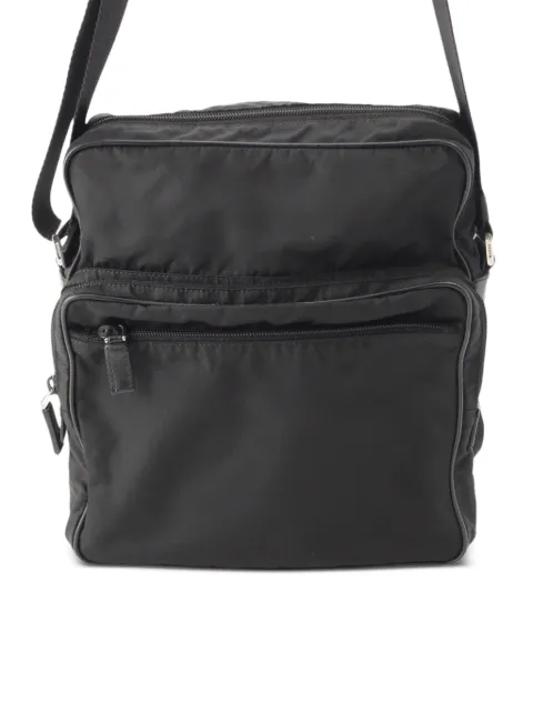Prada Pre-Owned 2013-2026 Saffiano Trimmed Tessuto Zip Top crossbody bag
