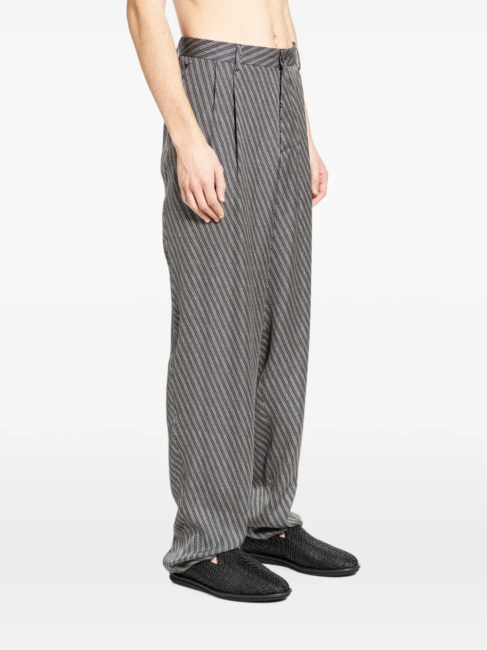 Giorgio Armani Plooibroek met diagonale print Grijs