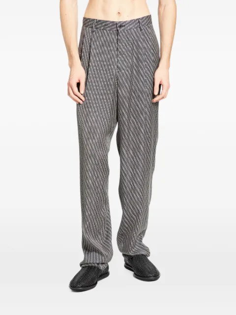 Giorgio Armani diagonal-print pleated trousers
