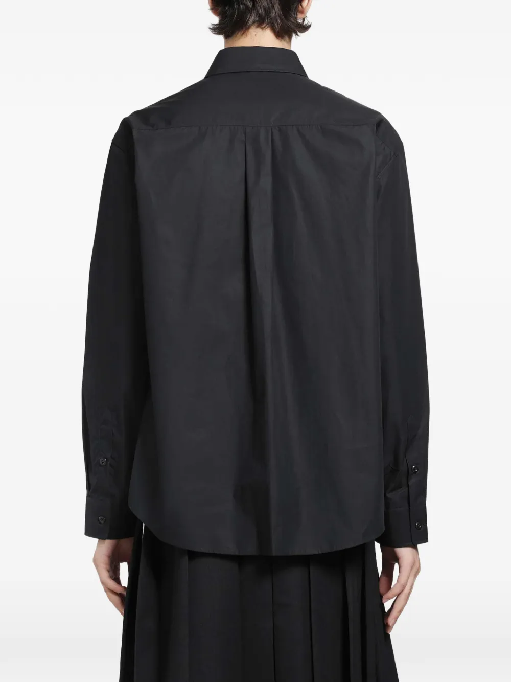 Simone Rocha Overhemd met ruches en split Zwart