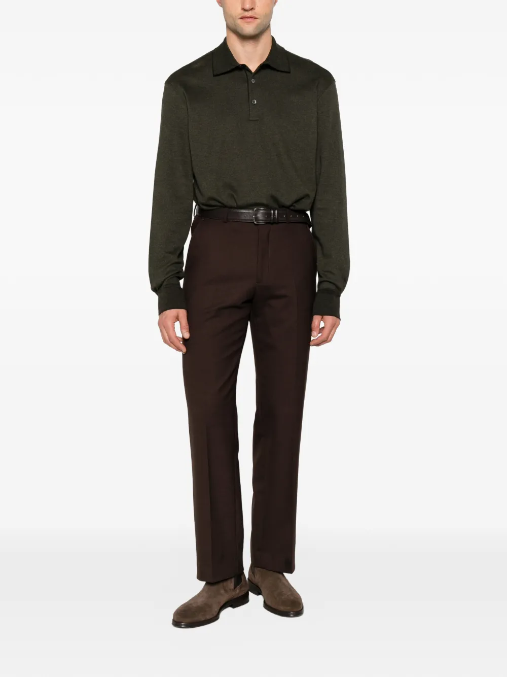 Zegna Poloshirt met lange mouwen Groen
