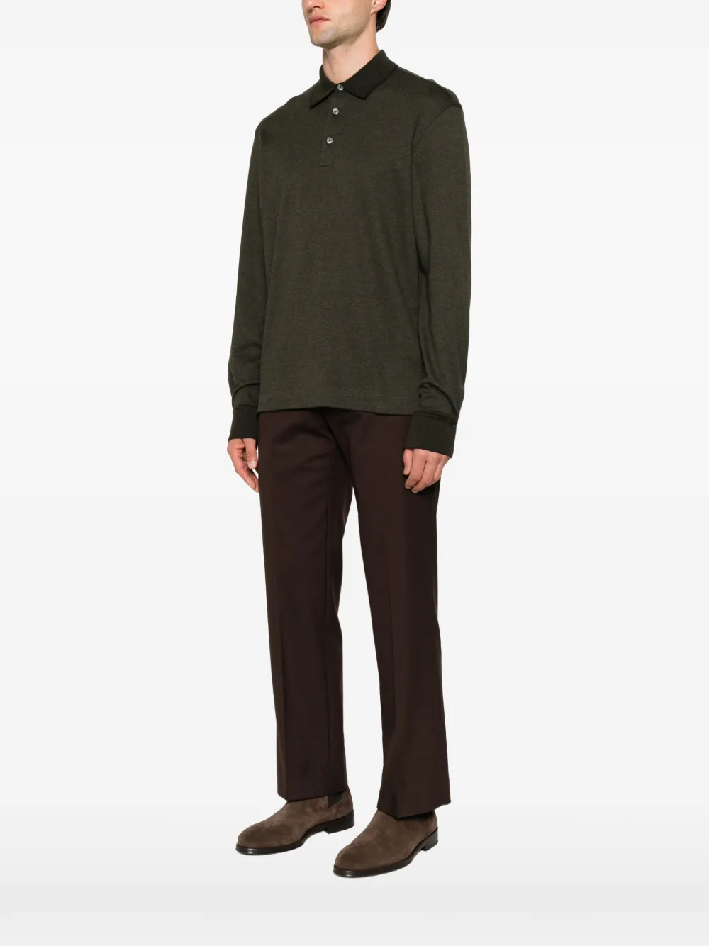 Zegna Poloshirt met lange mouwen Groen