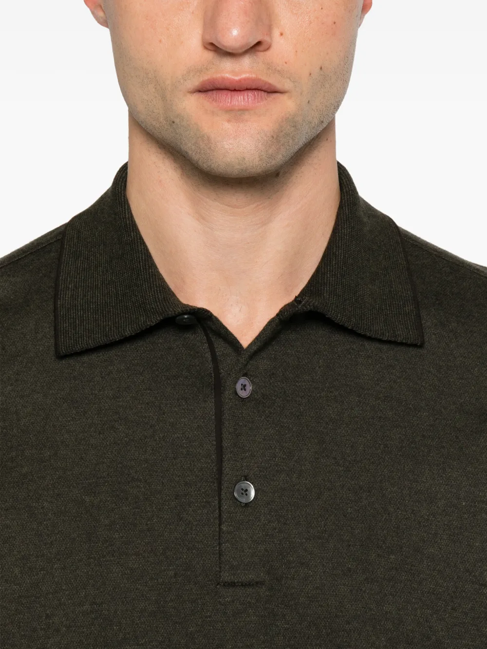Zegna Poloshirt met lange mouwen Groen
