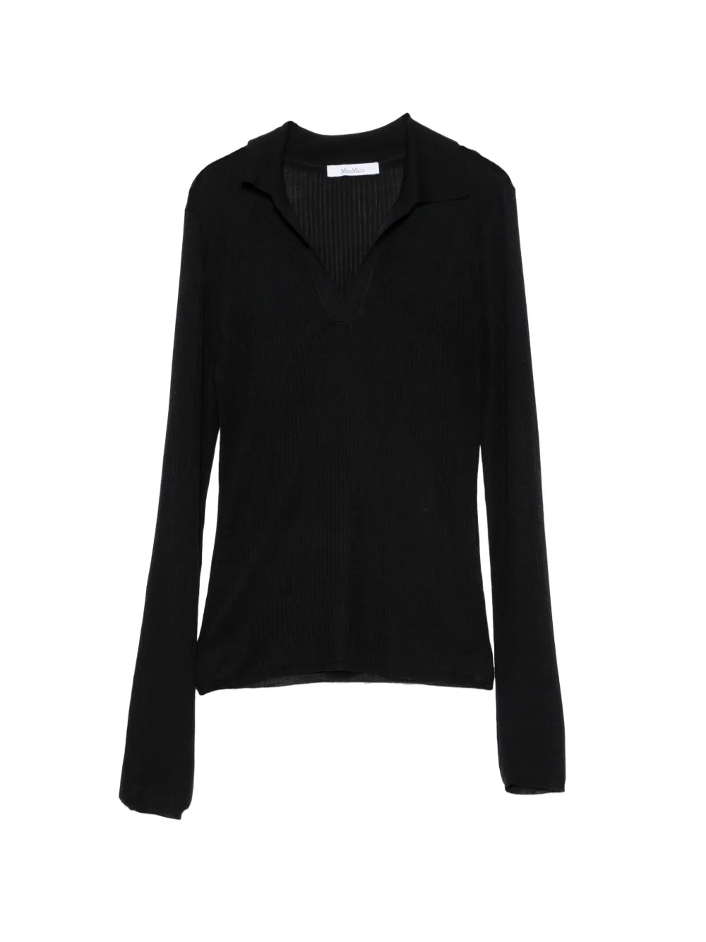Max Mara ribbed-knit polo sweater - Nero