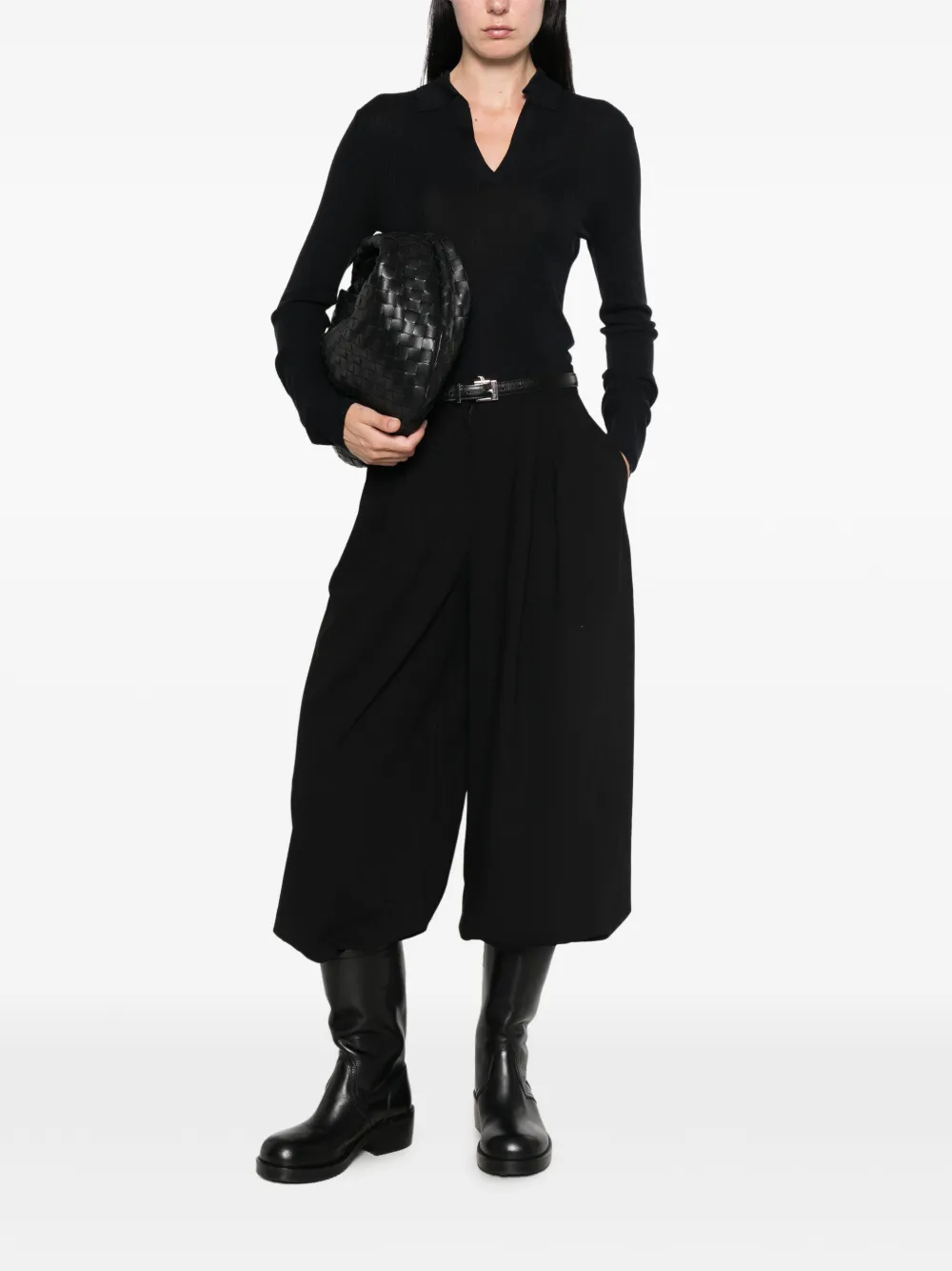 Max Mara Ribgebreide polotrui Zwart