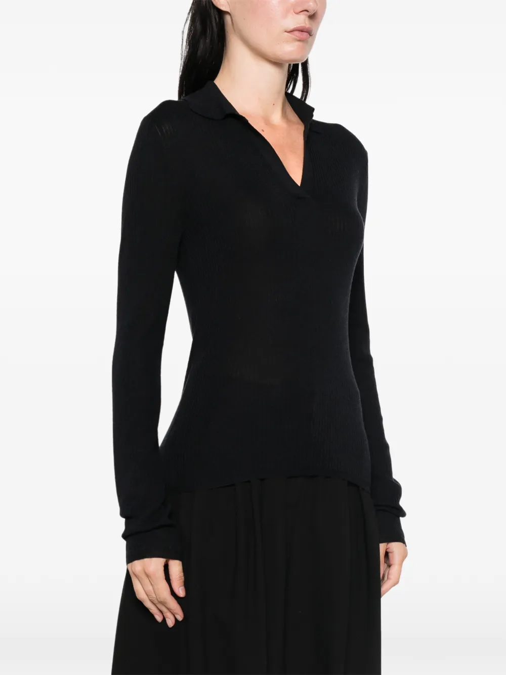 Max Mara Ribgebreide polotrui Zwart