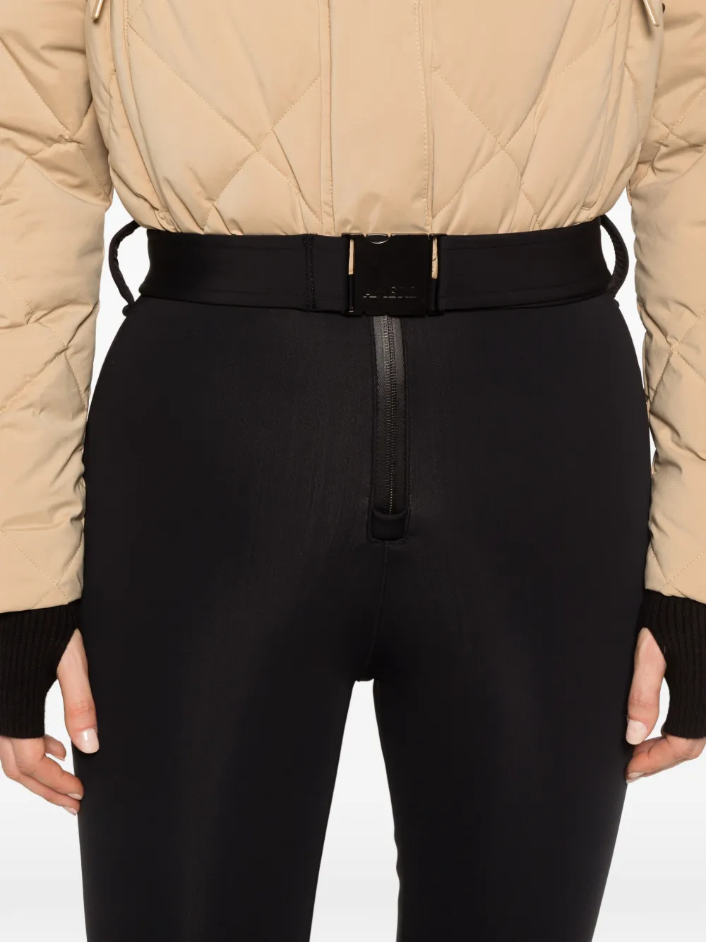 AMERL Saskia belted quilted ski suit Zwart