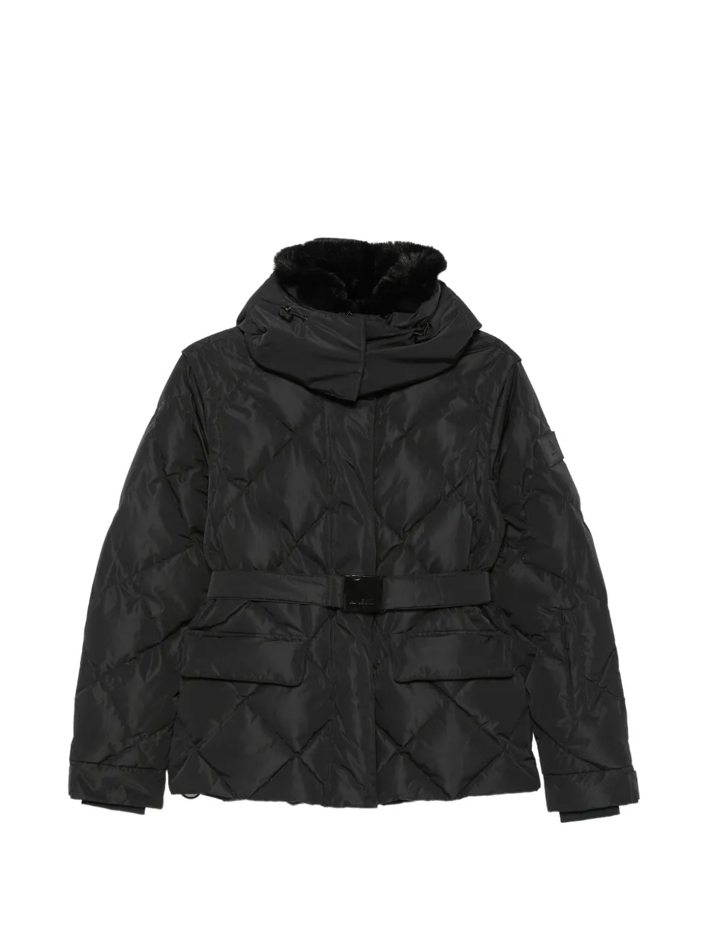 AMERL Bettina diamond-quilted belted ski jacket - Schwarz