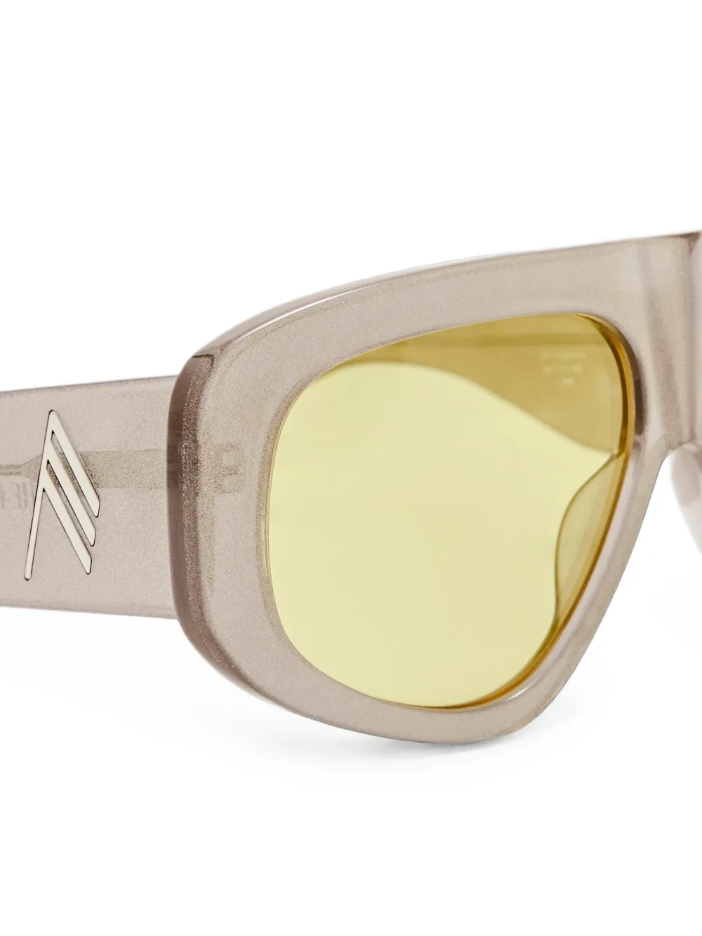 The Attico x Linda Farrow Milano zonnebril met piloten montuur Beige