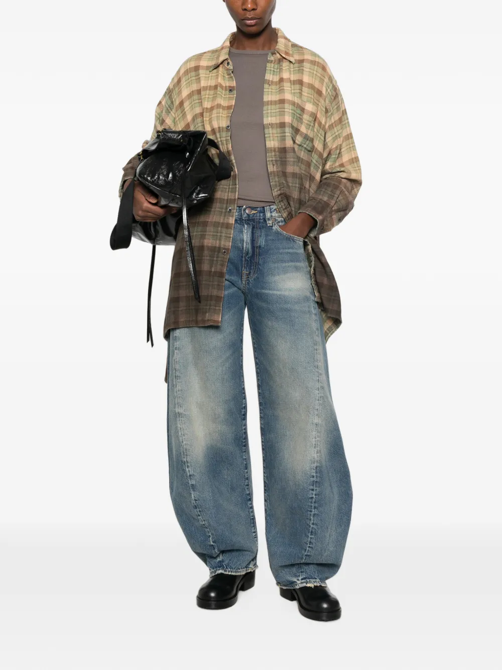 R13 Janine jeans met wijde pijpen Blauw