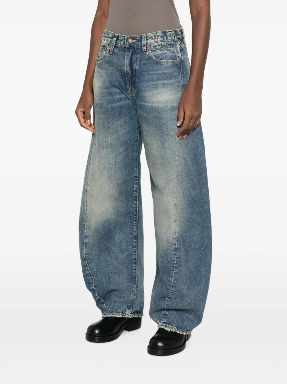 R13 Janine jeans met wijde pijpen Blauw