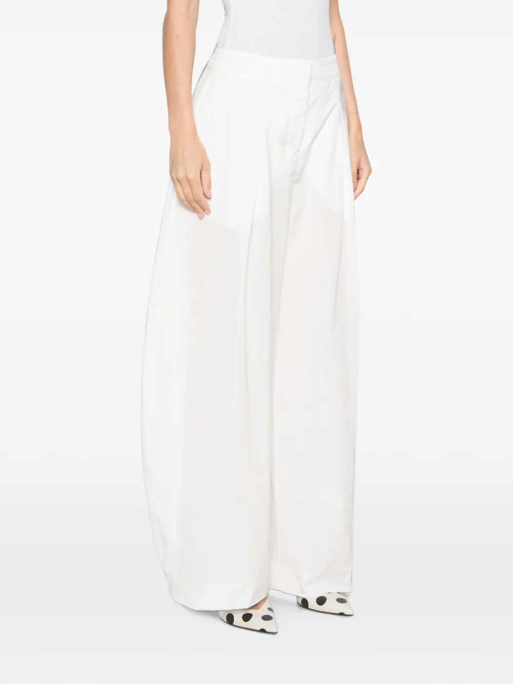 Jacquemus Ovalo broek met wijde pijpen Wit