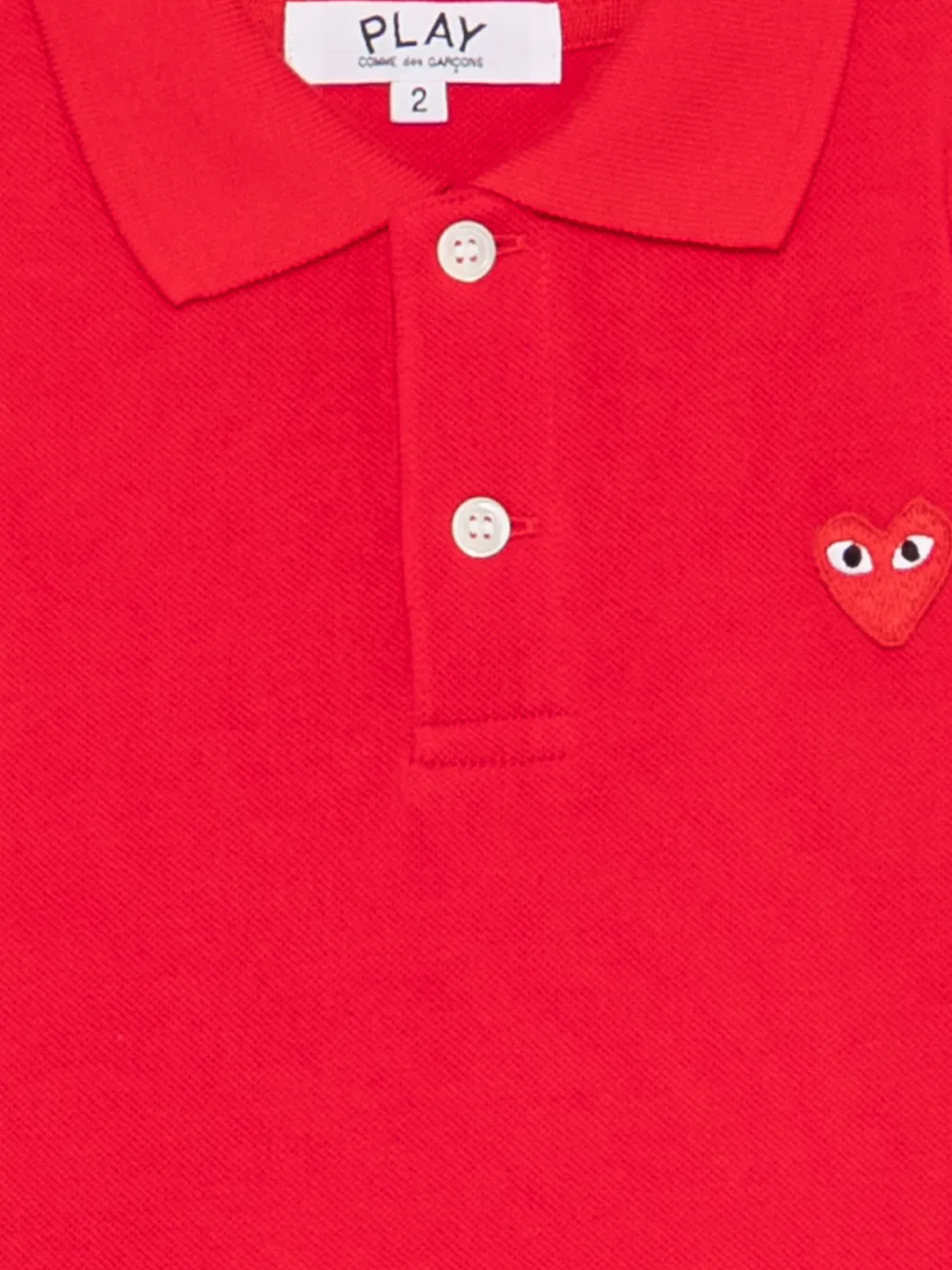 Comme Des Garçons Play Kids Poloshirt met hartvormige logo-patch Rood