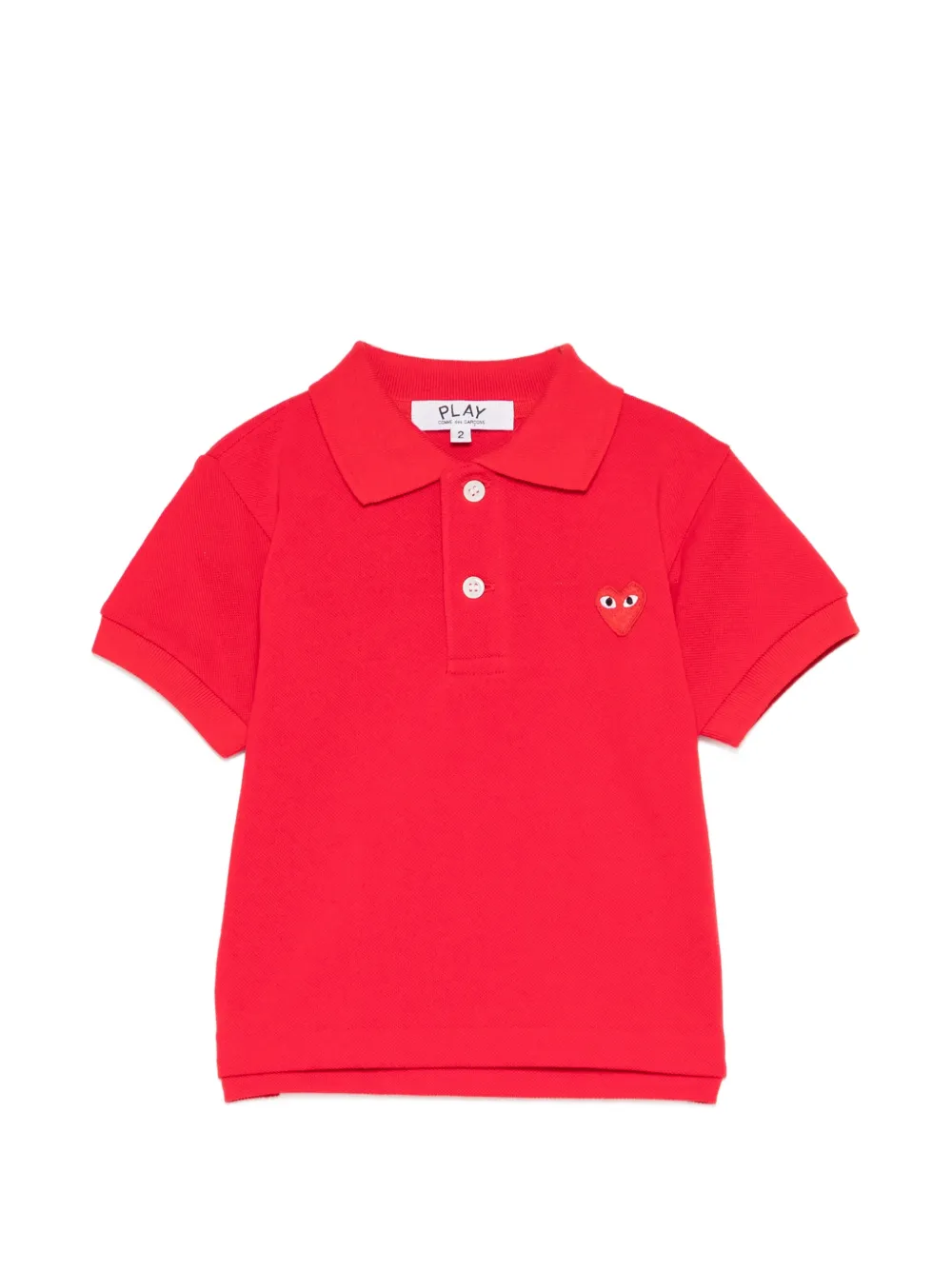 Comme Des Garçons Play Kids Polo con logo a cuore - Rosso
