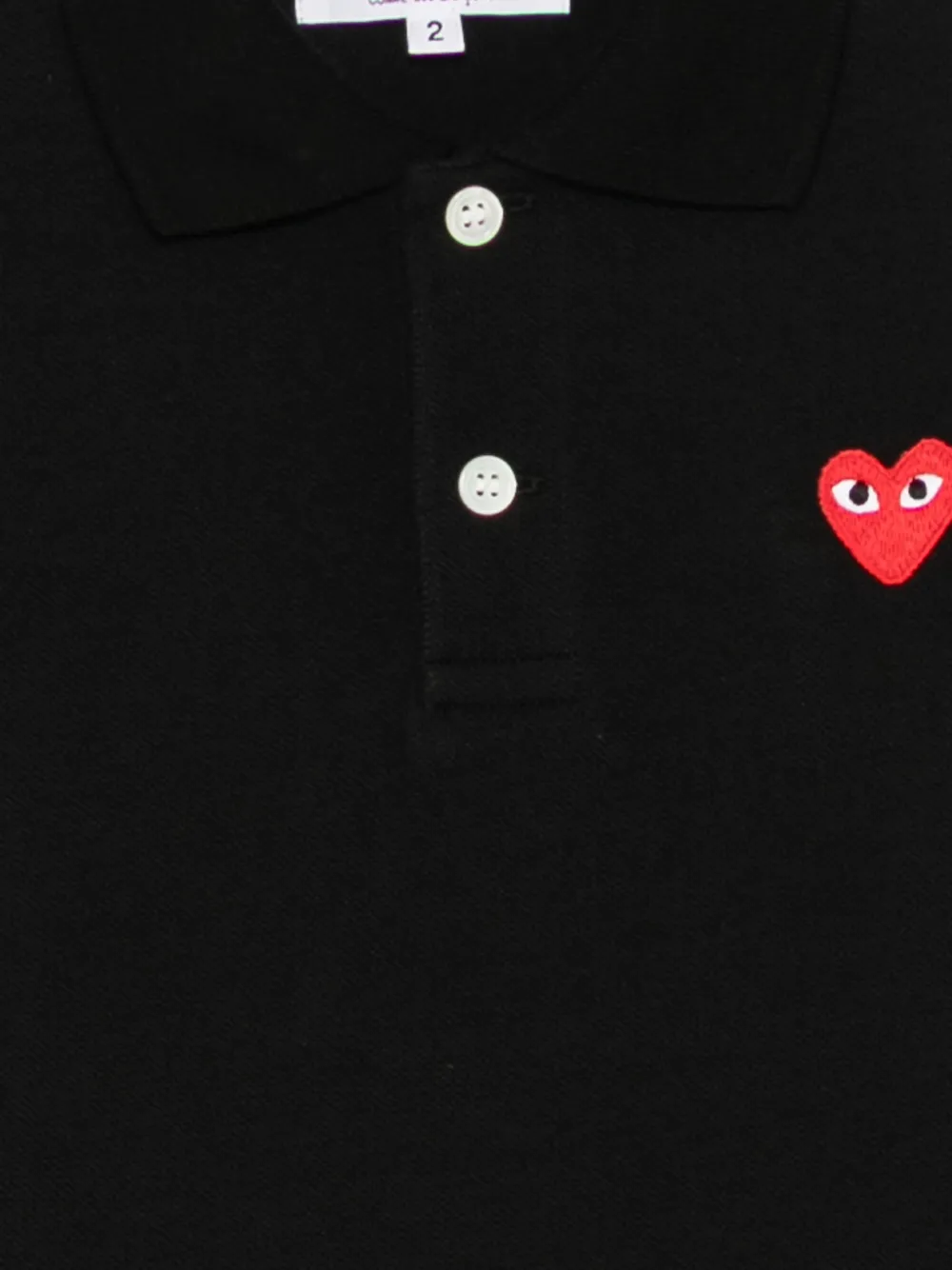 Comme Des Garçons Play Kids Poloshirt met patch Zwart