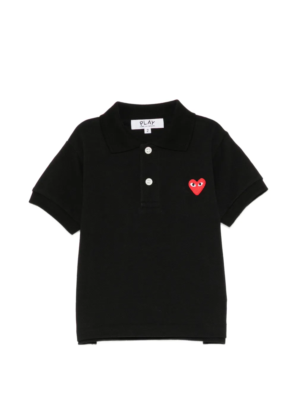 Comme Des Garçons Play Kids Poloshirt met patch Zwart