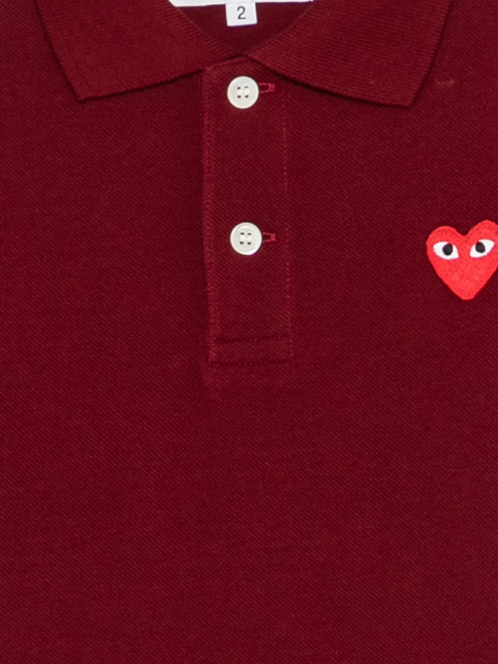 Comme Des Garçons Play Kids Poloshirt met hartvormige logo-patch Rood