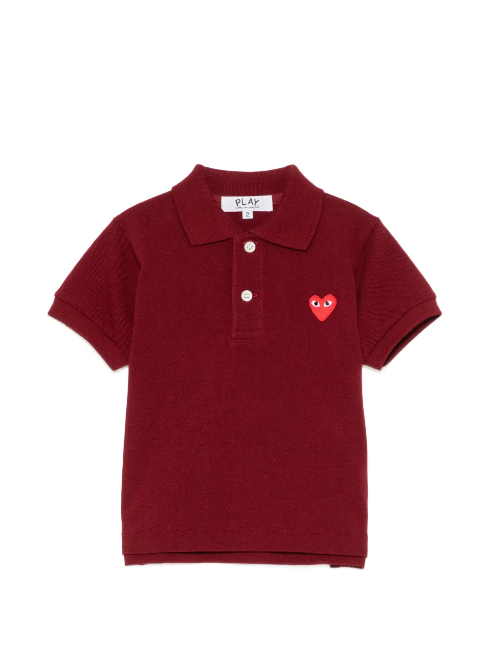 Comme Des Garçons Play Kids Polo con logo a cuore - Rosso