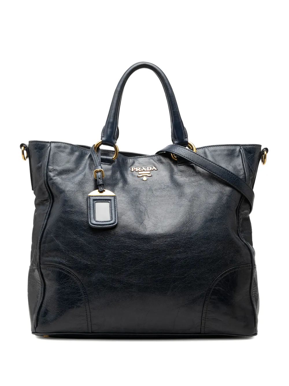 Prada Pre-Owned Borsa tote aperta in pelle Vitello Shine 2010-2026 - Blu