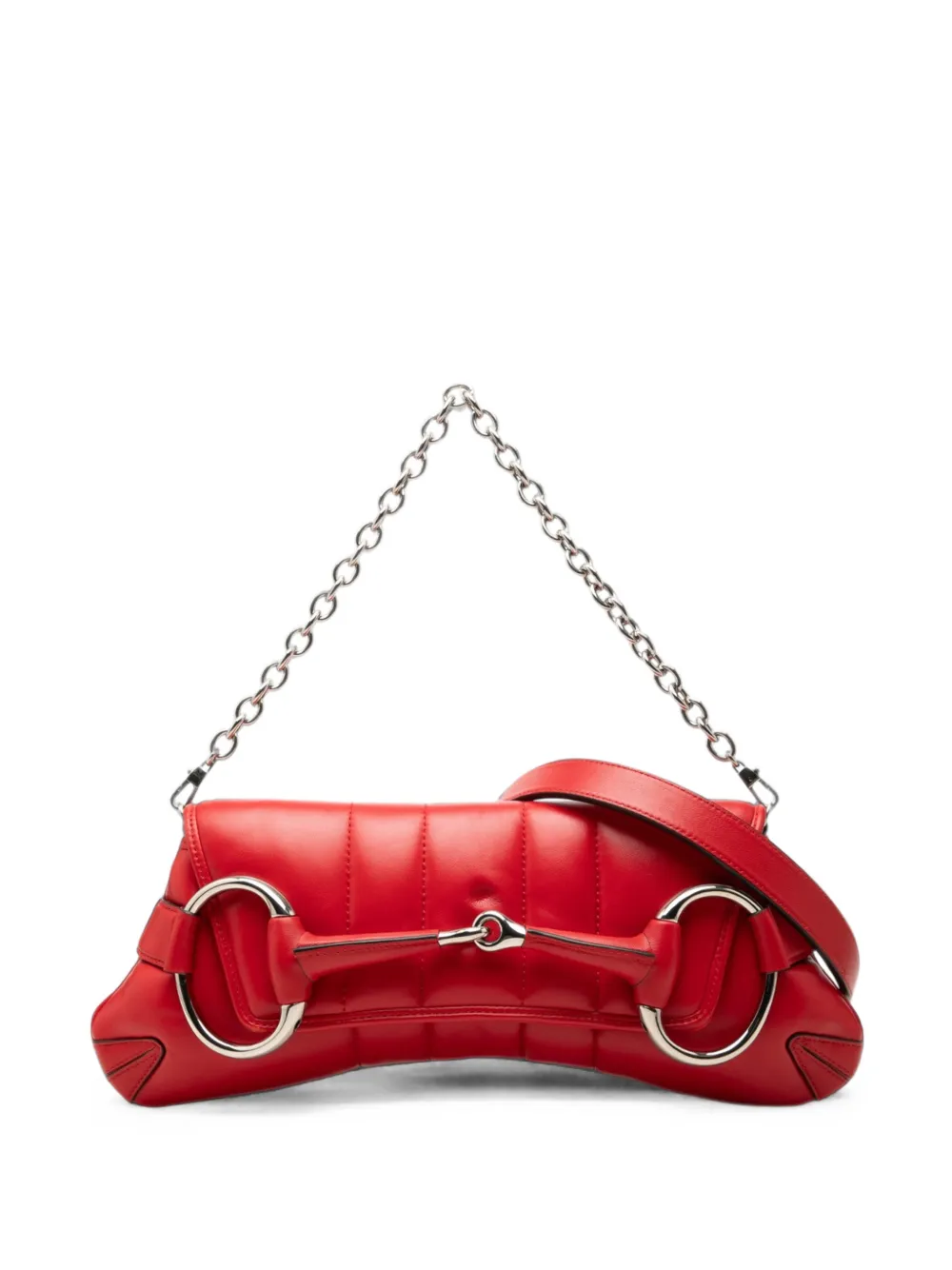 Gucci Pre-Owned 2016-2026 Medium Matelasse Vertical Lambskin Horsebit Chain satchel - Rot