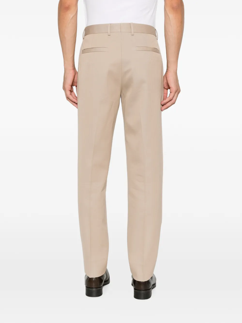 Zegna Broek van katoenblend met enkele plooi Beige