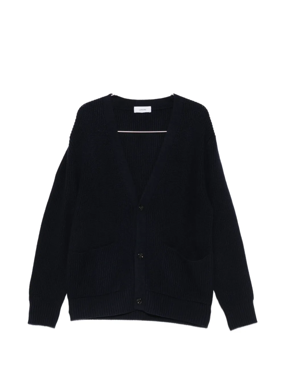 Lardini ribbed-knit V-neck cardigan - Blau
