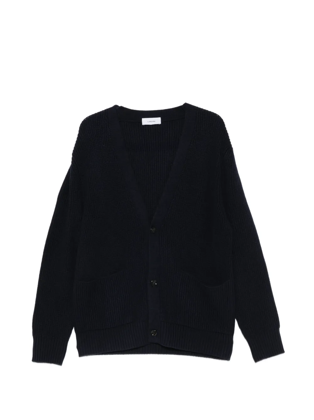 Lardini ribbed-knit V-neck cardigan - Blu