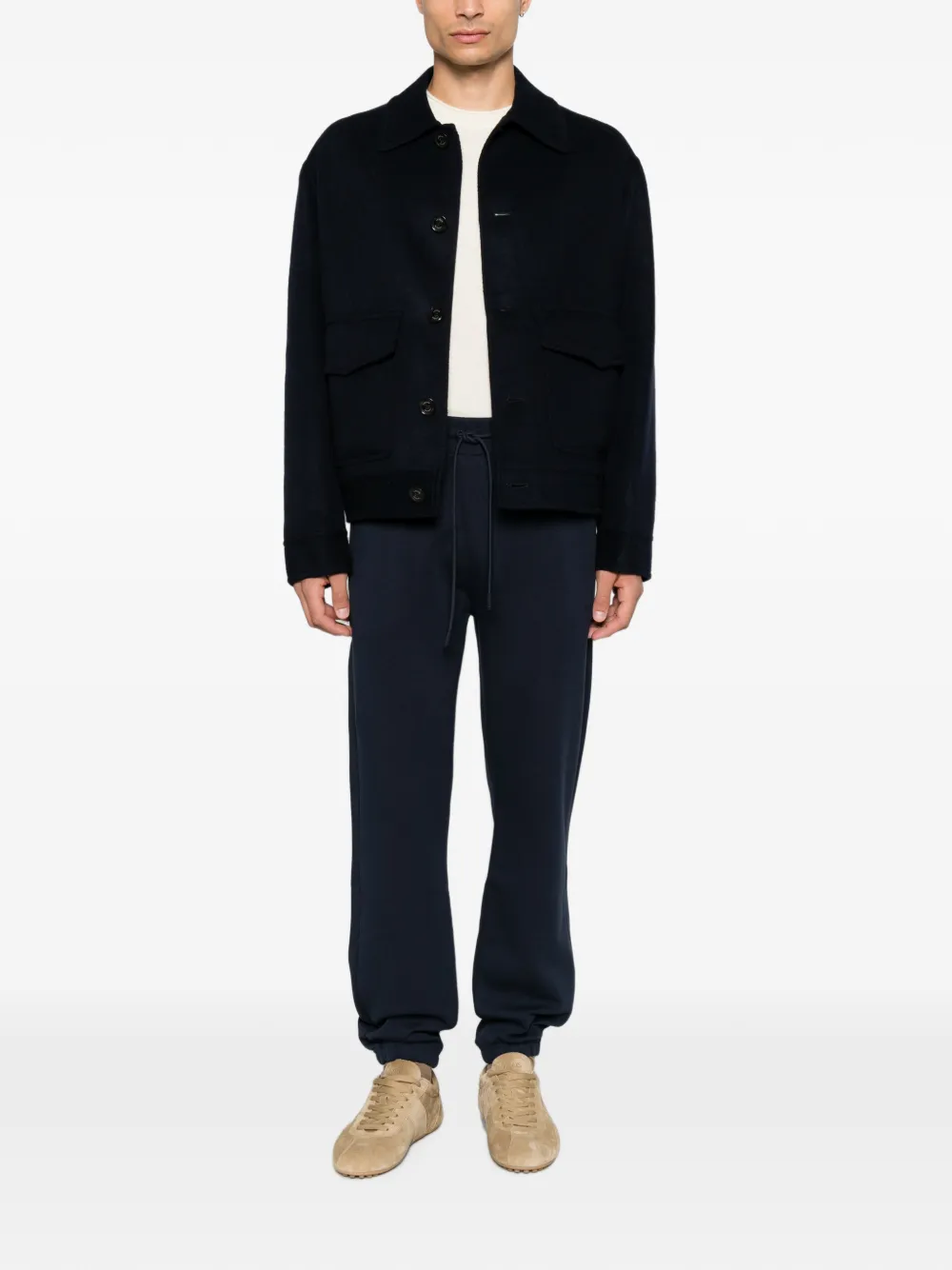 Lardini Button-up shirtjack met zakdetail Blauw