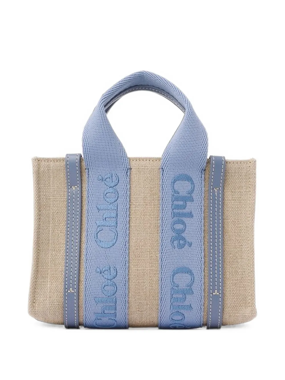Chloé Woody shopper met logoprint Beige