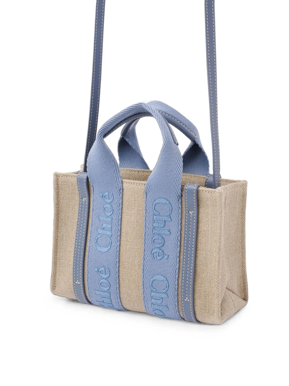 Chloé Woody shopper met logoprint Beige