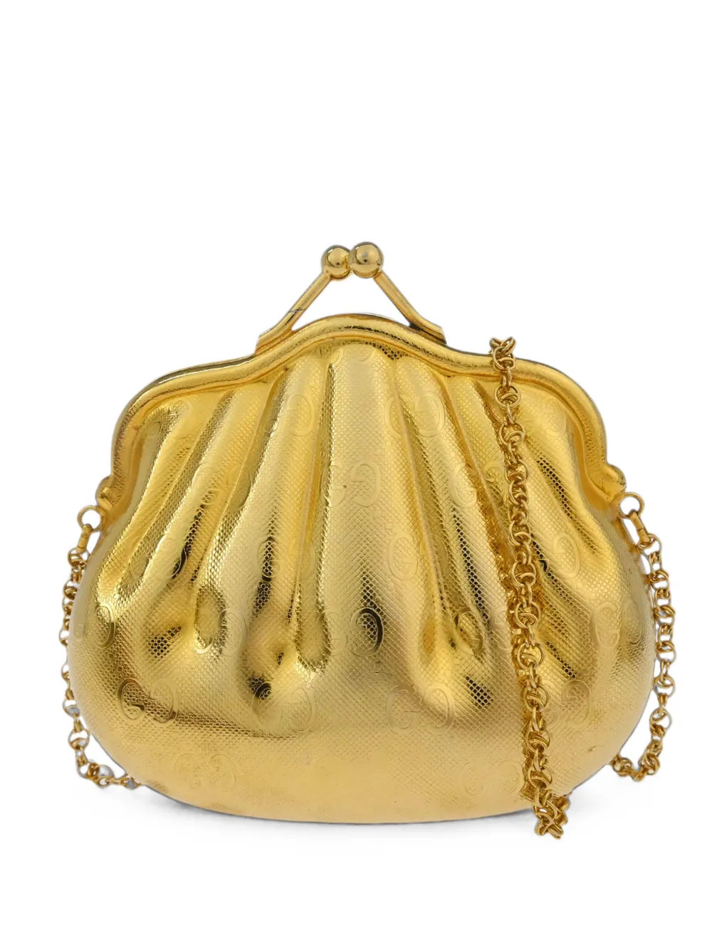 Gucci Pre-Owned 1990-2000s GG kiss-lock clutch - Gold