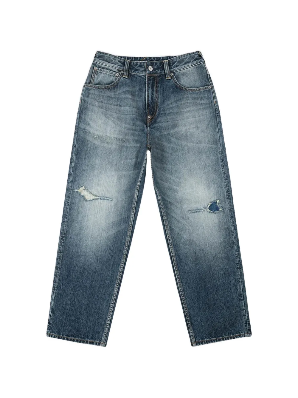 Evisu Daicock Ripped Jeans In Blue