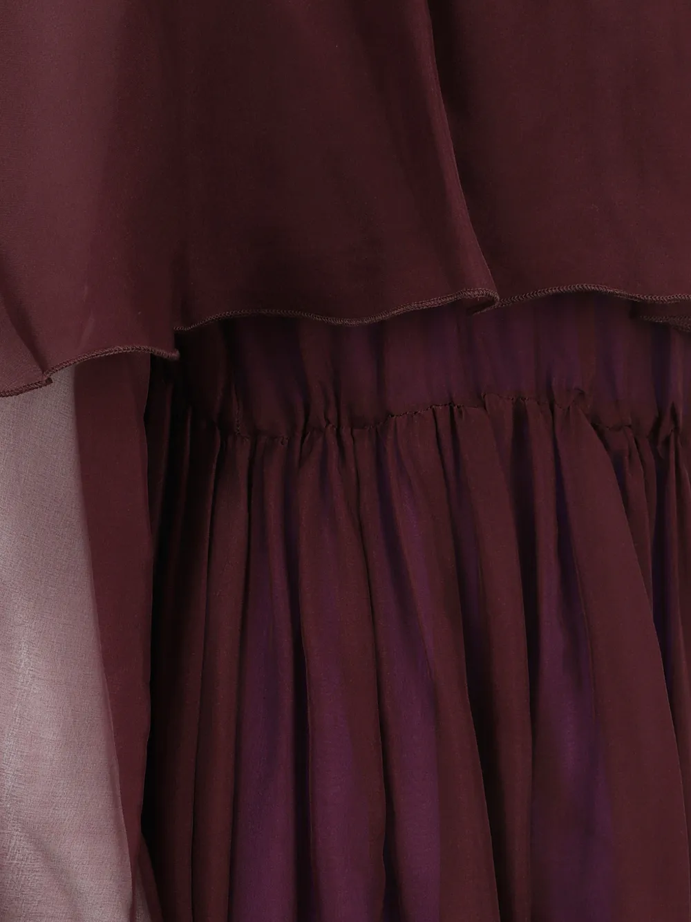 Raquel Diniz off-shoulder ruffled A-line maxi dress Rood