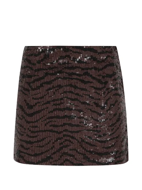 P.A.R.O.S.H. sequin-embellished zebra-print MINI skirt