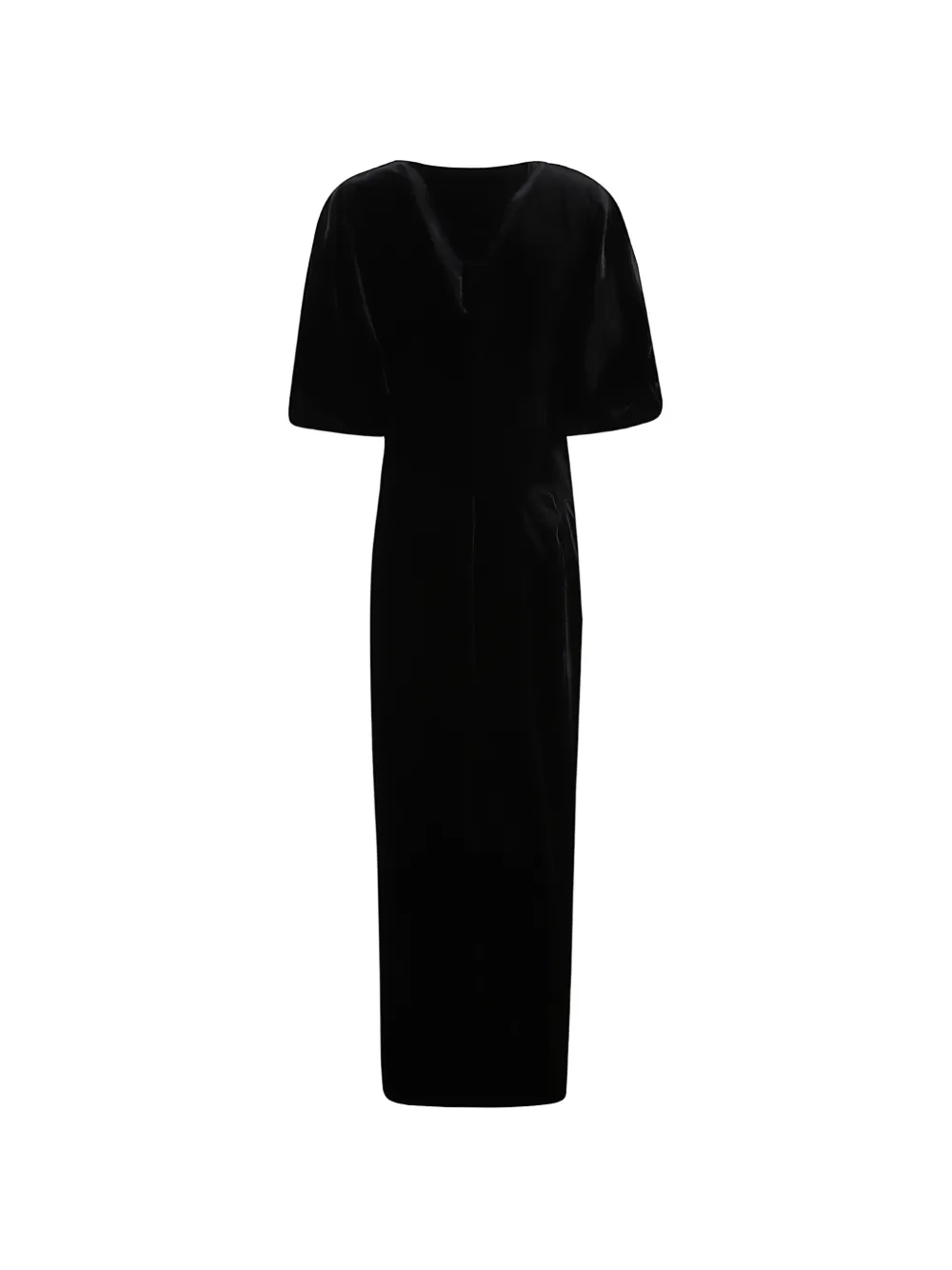 Raquel Diniz velvet wrap maxi dress Zwart