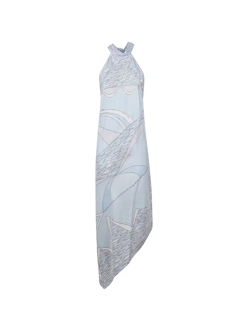 PUCCI Iride-print asymmetric dress Blauw