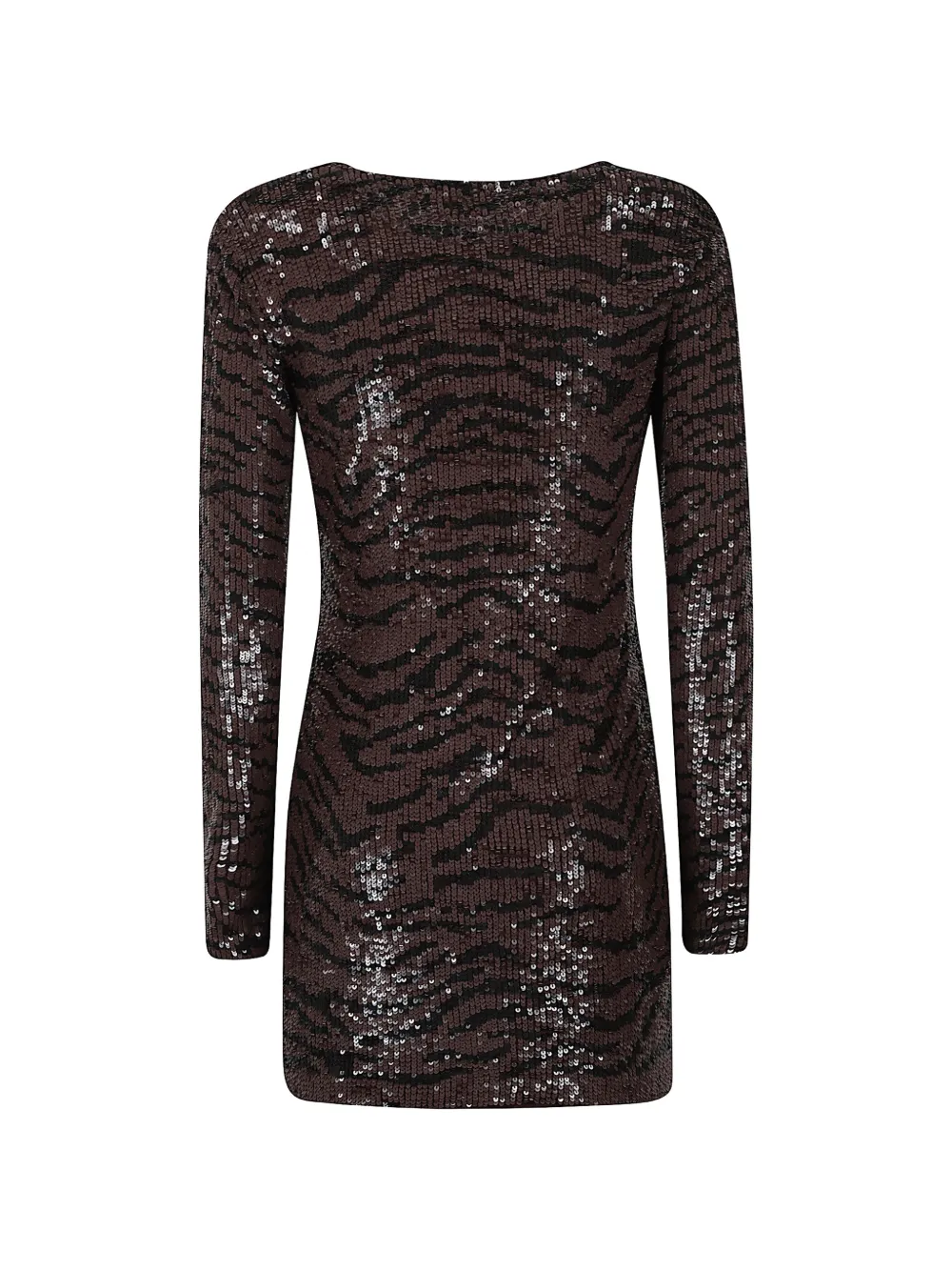 P.A.R.O.S.H. Jurk met pailletten met zebraprint Bruin