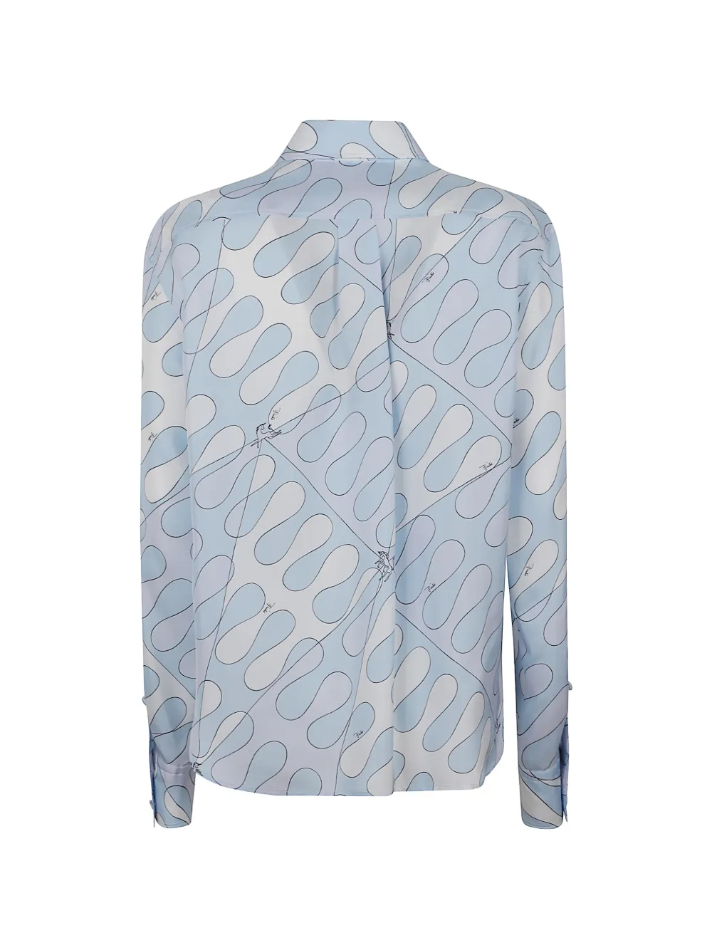 PUCCI Iride-print silk shirt Blauw