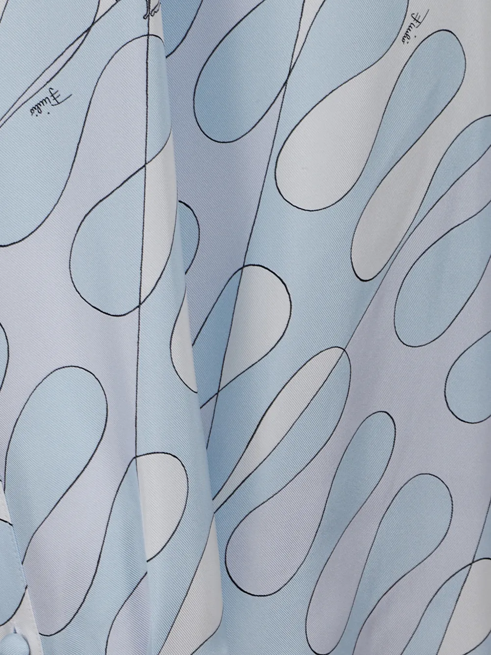 PUCCI Iride-print silk shirt Blauw