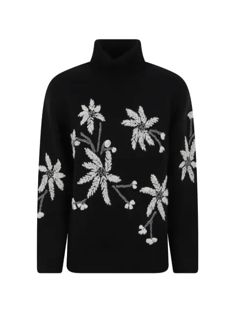 P.A.R.O.S.H. floral-embroidered roll-neck sweater