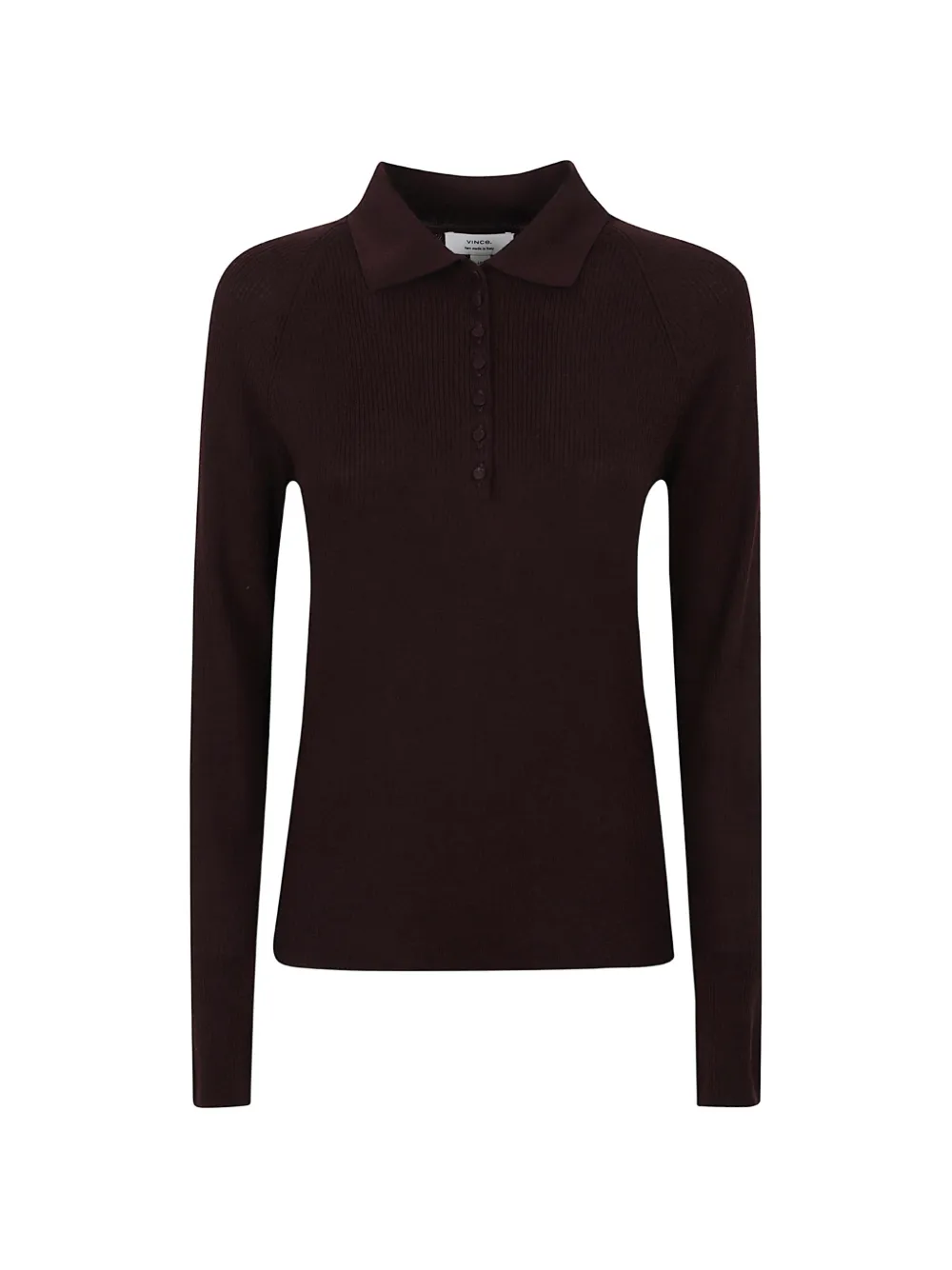 Vince ribbed-knit polo shirt Bruin