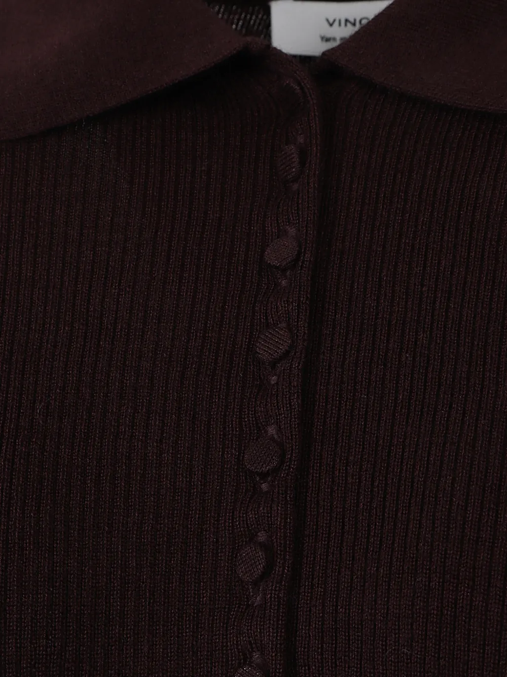 Vince Ribgebreid poloshirt Bruin