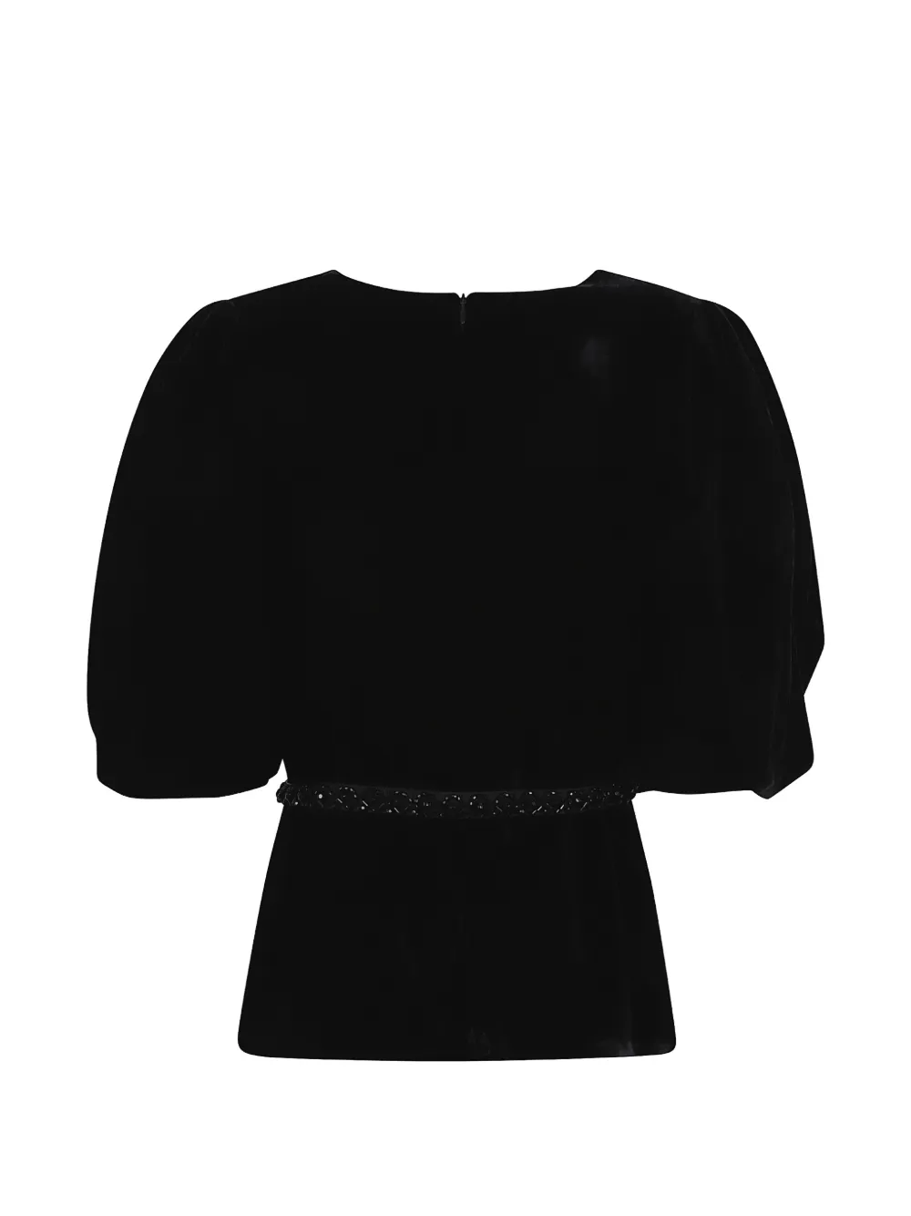 P.A.R.O.S.H. belted puff-sleeve top Zwart