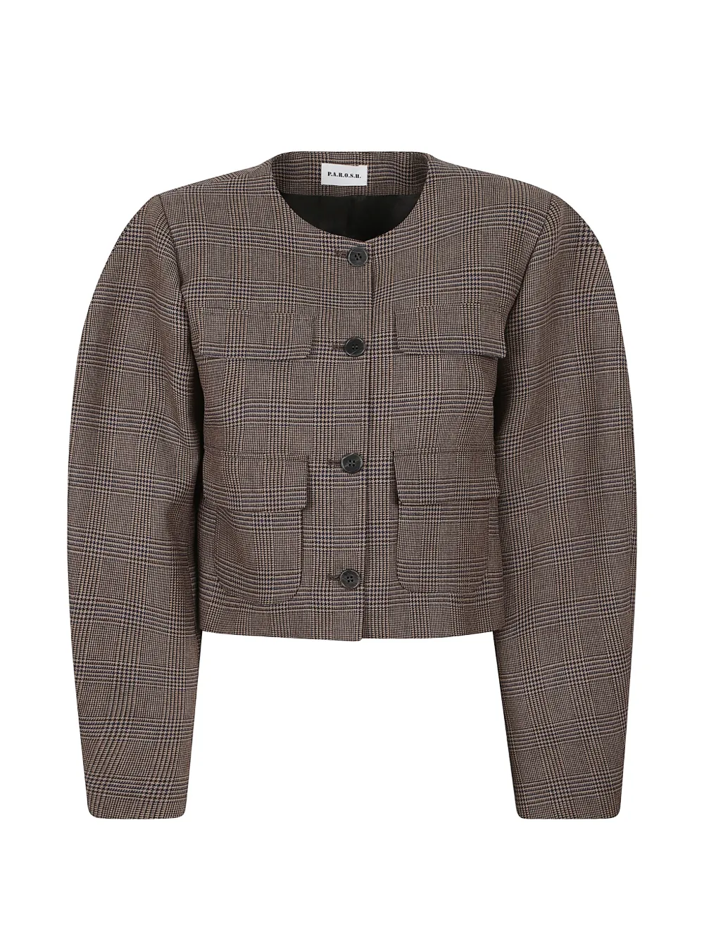 P.A.R.O.S.H. Prince of Wales-check cropped jacket