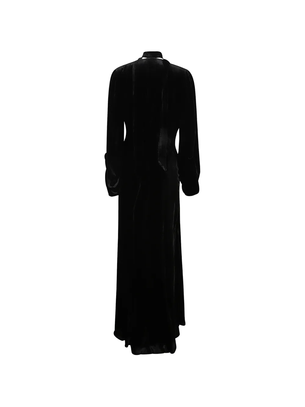 Raquel Diniz maxi velvet V-neck dress Zwart