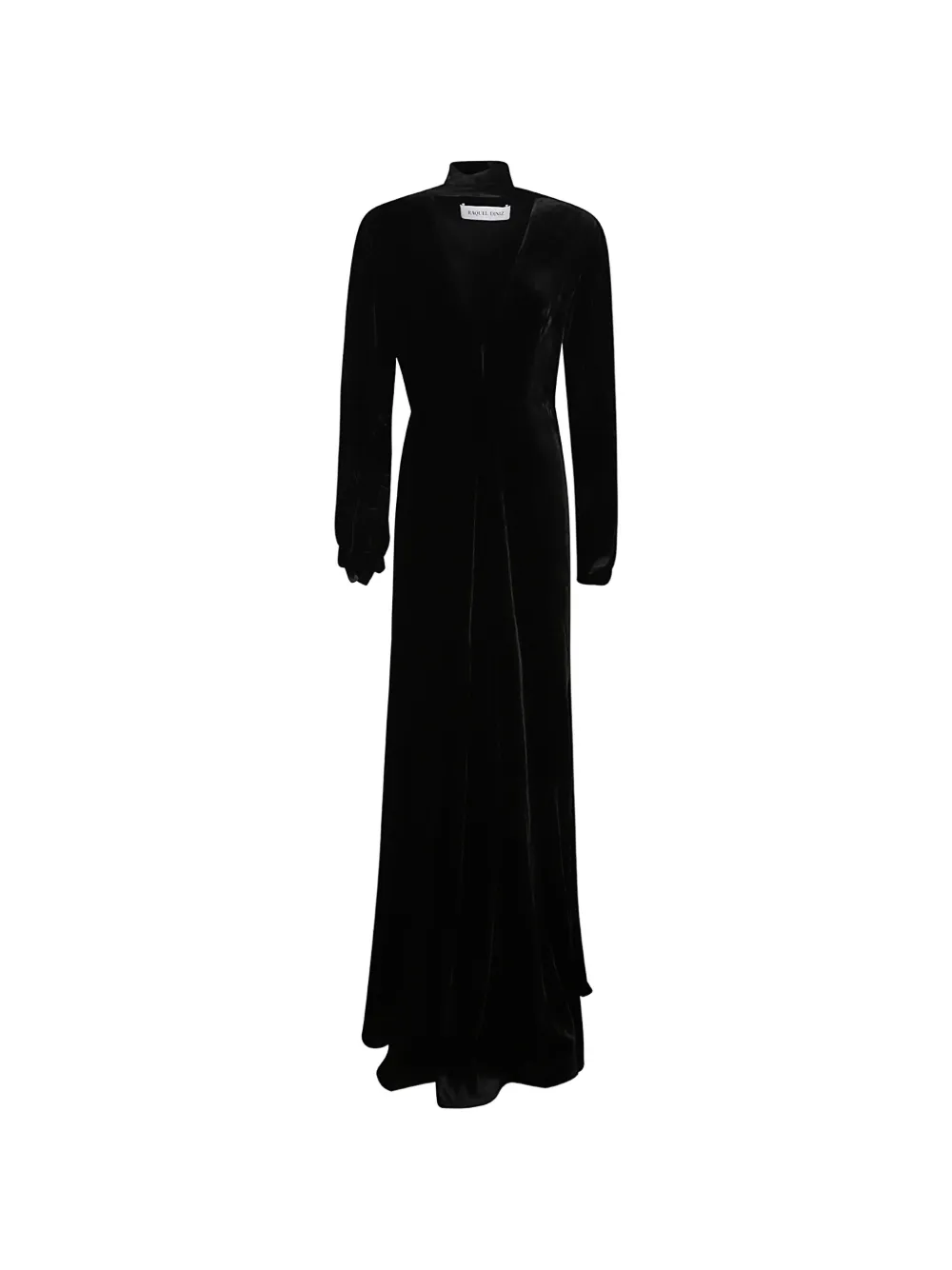 Raquel Diniz maxi velvet V-neck dress Zwart