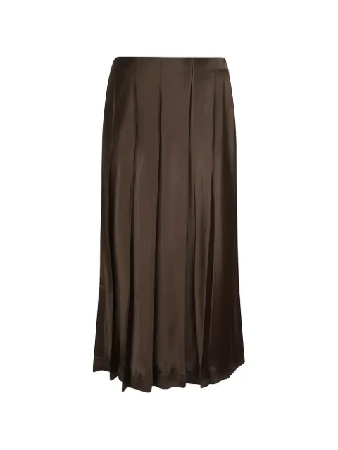 Vince satin-finish pleated skirt